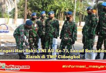 Peringati Hari Bakti TNI AU Ke-73, Lanud Suryadarma Ziarah di TMP Cidongkol