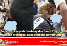 Diduga Idap Penyakit Lambung dan Darah Tinggi, Panitia Qurban Meninggal Saat Sembelih Hewan Qurban