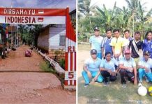 Kepala Desa PJ Mada Jaya Tata Sepanjang Jalan Desa.Sambut 17 Agustusan