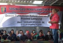 Sekretaris Komisi II DPRD Provinsi Lampung Fraksi PDI-Perjuangan Sahlan Syukur, Gelar SOSPERDA