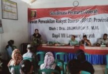 Anggota DPRD Provinsi Lampung Jauharoh Haddad Sosialisasi Peraturan Daerah Nomor 1 Tahun 201