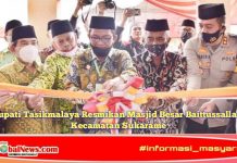 Bupati Tasikmalaya Resmikan Masjid Besar Baittussallam Kecamatan Sukarame
