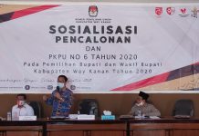 KPUD Kabupaten Way Kanan Menggelar Sosialisasi Pencalonan Bupati dan Wakil Bupati