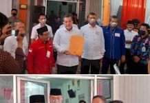 Dua Bakal Pasangan Calon Bupati dan Wakil Bupati Kabupaten Pesawaran Daftar Ke KPUD