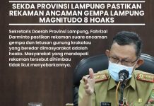 Sekdaprov Pastikan Rekaman Suara Ancaman Gempa Gunung Anak Krakatau adalah Hoaks
