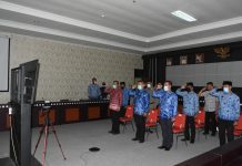 Pemda Tubaba Mengikuti Upacara Hari Kesaktian Pancasila Melalui Video Converence