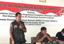 Ketua DPRD,Mingrum Gumay Sosialisasi Peraturan Daerah No 9 Tahun 2016