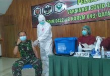 Untuk Sukseskan Vaksinasi Covid-19, Seluruh Anggota Kodim 0422/LB