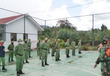 Serma Suherno Melaksanakan Pembinaan Linmas Di Kecamatan Balik Bukit, Sukau Dan Lumbok Seminung