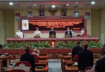 Paripurna DPRD Kabupaten Lampung Barat Dalam Rangka Memperingati Hari Ulang Tahun Provinsi Lampung ke-57 Tahun 2021