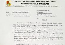 11 sampai 16 Mei 2021 Destinasi Wisata Milik Tubaba di Tutup
