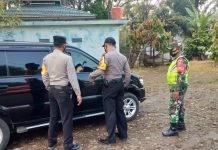 Babinsa Koramil 422-06 Bersama Instansi Lainnya Melaksanakan Pengamanan Penyekatan