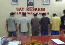 Bawa Senpi dan Sajam, Enam Orang Diamankan Polres Way Kanan