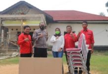 Lesty Kunjungi Polsek Candipuro ,Pasca Kebakaran