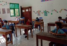 SDN 1 Negeri Baru Way Kanan Melaksanakan PTM Pertama di Kecamat Umpun Semungguk
