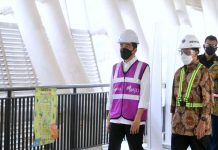 Presiden Jokowi Tinjau Perkembangan Pembangunan LRT Jabodebek