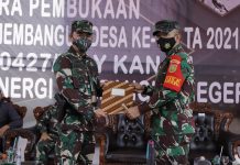 Bupati Meresmikan Pembukaan TMMD KE-111 Tingkat Kabupaten Way Kanan Tahun 2021