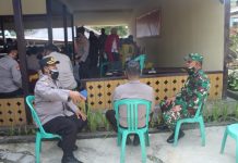 Serbuan Vaksinasi Di Mapolres Lampung Barat Yang Di Dampingi Anggota Kodim 0422/LB.