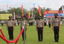 Kompol Dwi Santoso Pimpin Upacara Kenaikan Pangkat Anggota Personel Polres Lampung Barat