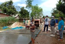 Melalui DD Pemdes Tanjung Sari Bangun Rabat Beton