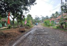 Akses Jalan Penghubung Kelurahan Kasui Pasar Rusak Parah