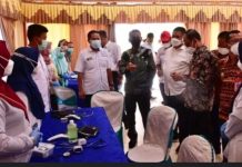 Wakil Bupati Way Kanan Melakukan Peninjauan Vaksinasi Covid-19 di PTPN VII