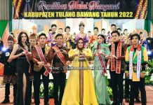 Bupati Winarti buka Acara Grand Final Pemilihan Muli Menganai Tulang Bawang 2022