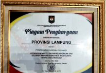 Pemprov Lampung Terima Penghargaan Bidang Pelayanan