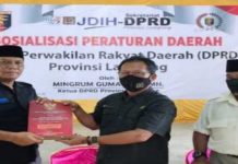 Ketua DPRD Provinsi Lampung SOSPERDA di Balai Desa Poncowati Lampung Tengah