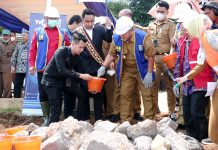 Gubernur Arinal Djunaidi Lakukan Peletakan Batu Pertama Pembangunan Gedung Studio di Way Hui Lampung Selatan
