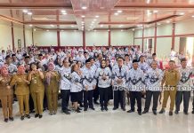 Bupati Winarti Hadiri Konferensi Kerja Kabupaten (K3) PGRI Tulang Bawang Tahun 2022.