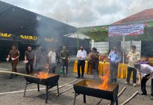 Kejari Way Kanan Menggelar Pemusnahan Barang Bukti Dari 19 Perkara