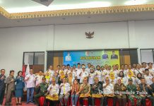 Pj Bupati Tulang Bawang Drs Qudrotul Ikhwan MM Yang diwakili Asisten 1 Dr Akhmad Suharyo M.Si lantik DPD LPMj Kabupaten Tulang Bawang
