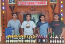 Di Bulan suci Ramadhan, Polsek Simpang Pematang Razia Miras Giat Ops Cempaka 2023