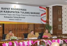 Pj. Bupati Tulang Bawang bapak Drs Qudrotul Ikhwan MM gelar Rakor Pemkab Tulang Bawang