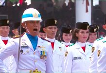 KOMANDAN PASKIBRAKA NASIONAL PERINGATAN HUT RI KE-78 DI ISTANA NEGARA, KAPTEN MAR GANTENG PRAKOSO DARI BRIGIF 4 MARINIR/BS LAMPUNG