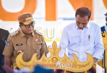 Presiden Joko Widodo Didampingi Pj. Gubernur Samsudin dan Menteri PUPR Basuki Hadimuljono Meresmikan Bendungan Margatiga di Kabupaten Lampung Timur
