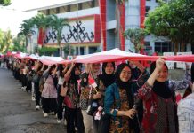 Semarak Kirab Merah Putih Peringati Dies Natalis ke-59 Unila