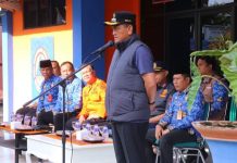 Pj Bupati Lampung Utara Aswarodi Pimpin Apel Besar Siaga Bencana