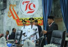 Hadiri Rapat Paripurna, Bupati dan Wakil Bupati Lampung Utara Sampaikan Visi Misi