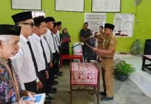 Kepala Kampung Argomulyo Kecamatan Banjit, Lantik Tujuh Orang Perangkat Kampung