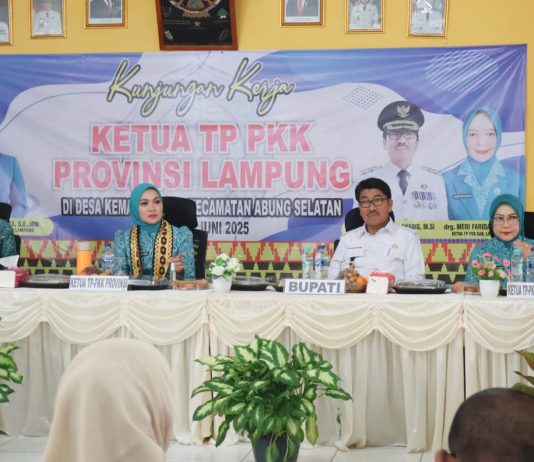 BUPATI LAMPUNG UTARA HADIRI KUNJUNGAN KERJA TP-PKK PROVINSI LAMPUNG DI DESA KEMALO ABUNG