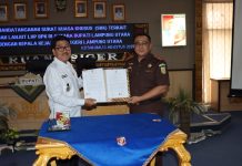 Bupati Lampung Utara dan Kajari Tandatangani Surat Kuasa Khusus Tindak Lanjut LHP BPK RI