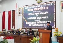 Pj Gubernur Papua Sampaikan Jawaban atas Pandangan Umum Fraksi-Fraksi DPRP Terkait Raperdasi APBD Perubahan Tahun Anggaran 2025