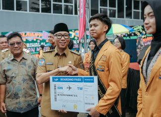 Gubernur Rahmat Mirzani Djausal Lepas Mahasiswa Program Magang Internasional ke Taiwan dari Kampus Nusadaya Academy Bandarlampung, Upaya Meningkatkan IPM melalui Skema Kelas Migran Vokasi