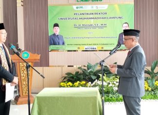 Dr. Marzuki Dilantik Jadi Rektor Universitas Muhammadiyah Lampung Periode 2026-2030