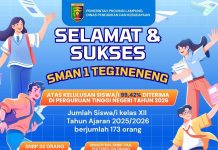 Thomas Amirico Apresiasi Prestasi SMAN 1 Tegineneng, 99,42 Persen Lulusan Lolos PTN