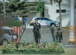 Pemprov Lampung Gelar Upacara Peringatan Hari Lahir Pancasila, Bertindak sebagai Inspektur Upacara Pangdam XXI/Radin Inten Mayor Jendral TNI Kristomei Sianturi
