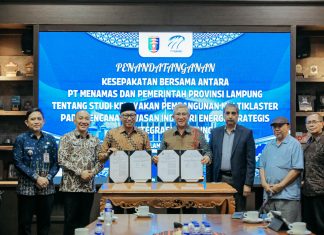 Gubernur Rahmat Mirzani Djausal dan Direktur Utama PT Menamas Bakti S. Luddin Tandatangani Kesepakatan Bersama Studi Kelayakan Kawasan Industri Energi Katibung