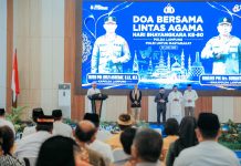 Wagub Jihan Nurlela Bersama Forkopimda, Tokoh Agama, dan Tokoh Masyarakat Hadiri Doa Bersama Lintas Agama dalam Rangka Hari Bhayangkara ke-80